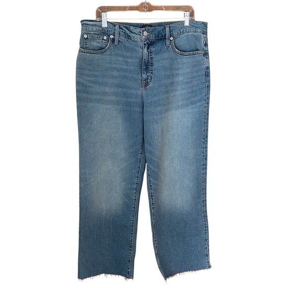 NWOT J Crew High Rise Slim Wide Leg Jeans Medium Blue - Picture 1 of 8